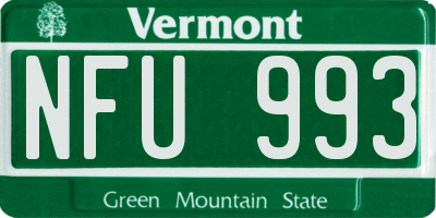 VT license plate NFU993