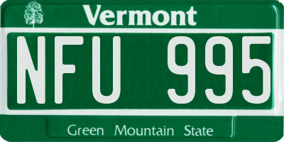 VT license plate NFU995