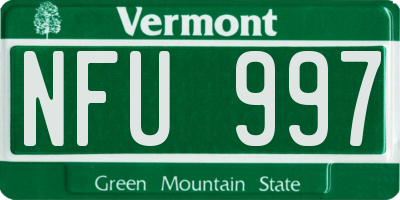 VT license plate NFU997