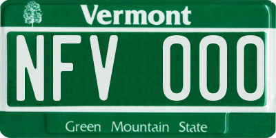 VT license plate NFV000