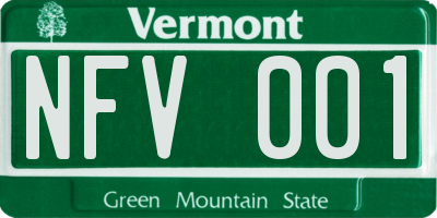 VT license plate NFV001