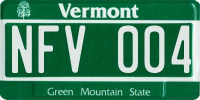 VT license plate NFV004