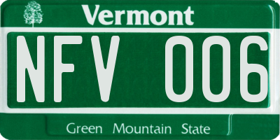 VT license plate NFV006