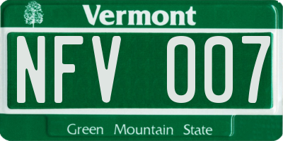 VT license plate NFV007