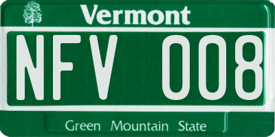VT license plate NFV008