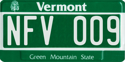 VT license plate NFV009
