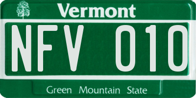 VT license plate NFV010
