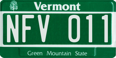 VT license plate NFV011