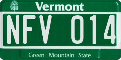 VT license plate NFV014
