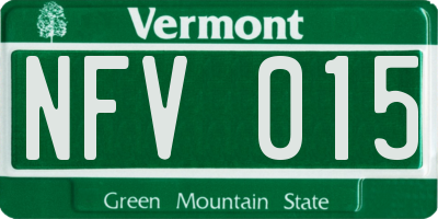 VT license plate NFV015