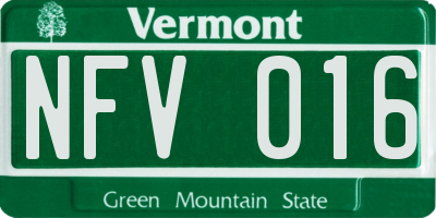 VT license plate NFV016