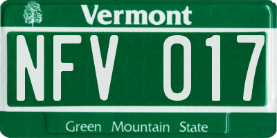 VT license plate NFV017