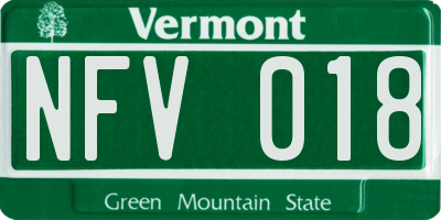 VT license plate NFV018