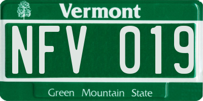 VT license plate NFV019