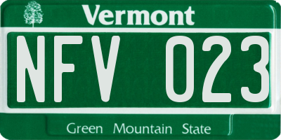 VT license plate NFV023