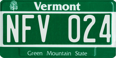 VT license plate NFV024