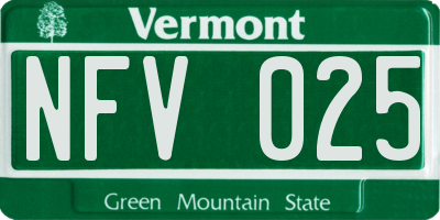 VT license plate NFV025