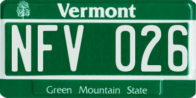 VT license plate NFV026