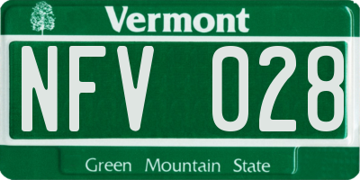 VT license plate NFV028