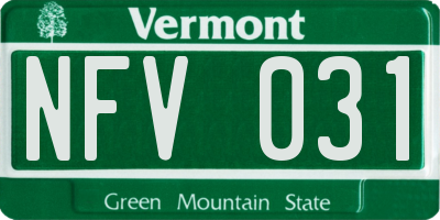 VT license plate NFV031