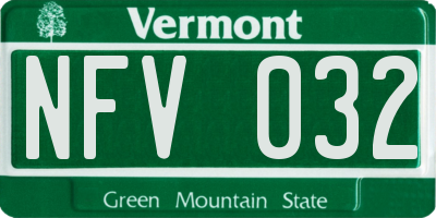 VT license plate NFV032