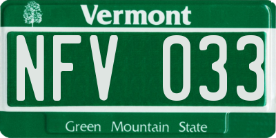 VT license plate NFV033