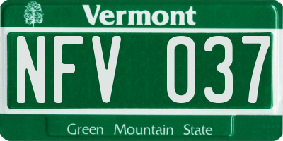 VT license plate NFV037