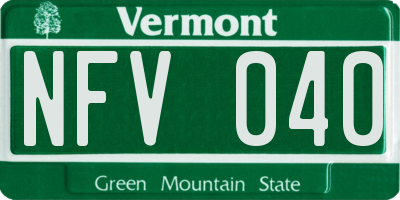 VT license plate NFV040