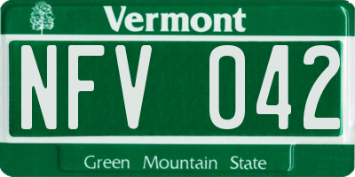VT license plate NFV042