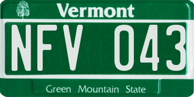 VT license plate NFV043