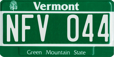 VT license plate NFV044
