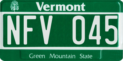 VT license plate NFV045