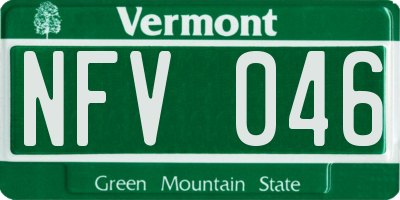 VT license plate NFV046
