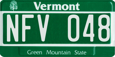 VT license plate NFV048