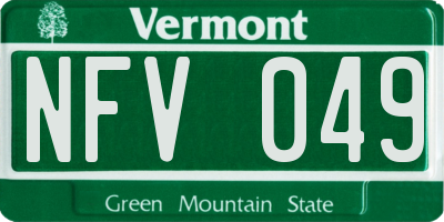 VT license plate NFV049