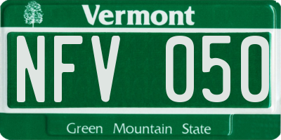 VT license plate NFV050