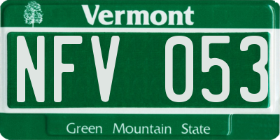 VT license plate NFV053