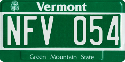 VT license plate NFV054