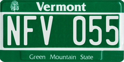 VT license plate NFV055