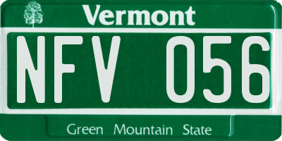 VT license plate NFV056