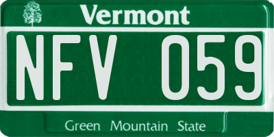 VT license plate NFV059