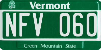 VT license plate NFV060
