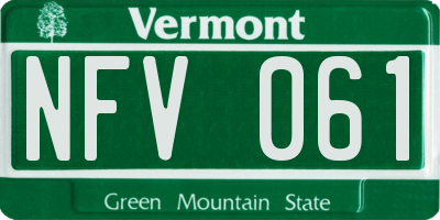 VT license plate NFV061
