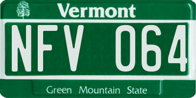 VT license plate NFV064