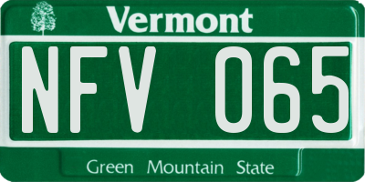 VT license plate NFV065