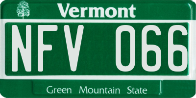 VT license plate NFV066