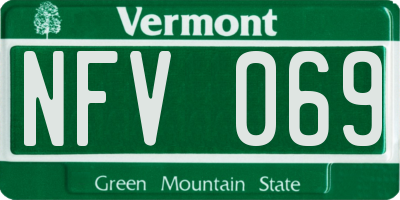 VT license plate NFV069