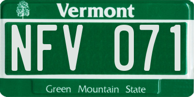 VT license plate NFV071