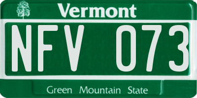 VT license plate NFV073