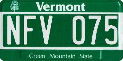 VT license plate NFV075